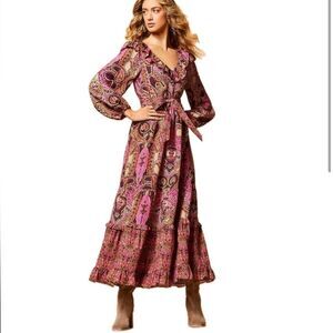 A Loves A Paisley Boho Belted Maxi Dress | Size XL